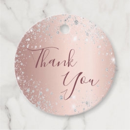 Etiquetas Para Lembrancinhas Rosa de aniversário dourado poeira de prata obriga