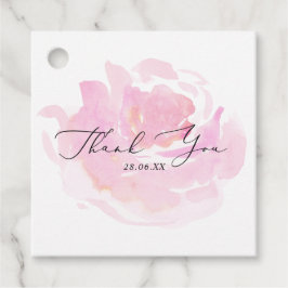 Etiquetas Para Lembrancinhas Rosa de Aquarela Rosa, Caligrafia Obrigado