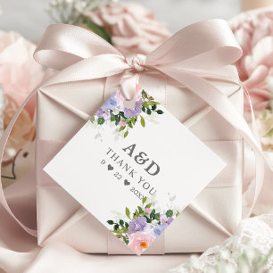 Etiquetas Para Lembrancinhas Rosa Desmaiado Roxo Floral Agradecimento Aquarela