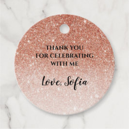 Etiquetas Para Lembrancinhas Rosa Dourada Glitter Birthday Gift Obrigado Etique