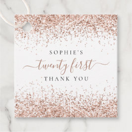 Etiquetas Para Lembrancinhas Rosa Dourada Glitter Nome 21º Obrigado