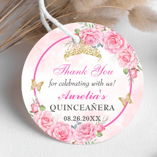 Etiquetas Para Lembrancinhas Rosa Dourada Quinceanera Miss Quince 15 Anos Anive