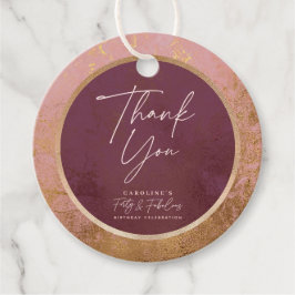 Etiquetas Para Lembrancinhas Rosa Dourado aniversário de 40 anos Party Obrigado