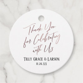 Etiquetas Para Lembrancinhas Rosa Dourado Tipo Obrigado por celebrar conosco