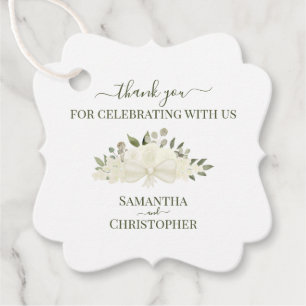 Etiquetas Para Lembrancinhas Rosa Elegante Ivory White Boho - Obrigado