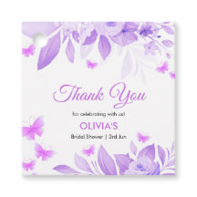 Rosa Floral Borboleta Bridal Shower Agradecimento 