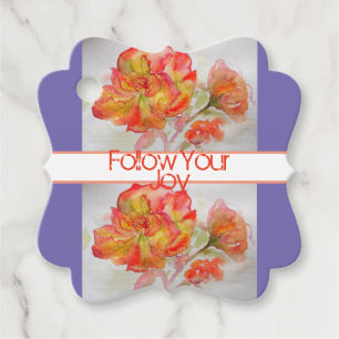 Etiquetas Para Lembrancinhas Rosa Floral Watercolor Orange Siga Sua Alegria Gif