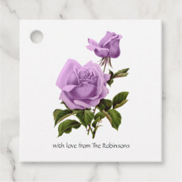 Etiquetas Para Lembrancinhas Rosa Pêssego e Lavanda Roxo Floral