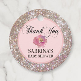 Etiquetas Para Lembrancinhas Rosa, Rosa Brown, Chá de fraldas Brilhante, Obriga