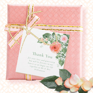 Etiquetas Para Lembrancinhas Rosa Verde Cor-De-Rosa, Na moda De Casamento Obrig