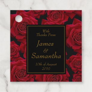 Etiquetas Para Lembrancinhas Rosa vermelha Elegante - Casamento