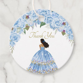 Etiquetas Para Lembrancinhas Rosas Azuis Claros Quinceanera Floral Obrigado Fav