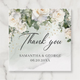 Etiquetas Para Lembrancinhas Rosas brancas boêmicas e Eucalyptus Greenery