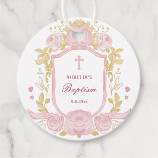 Etiquetas Para Lembrancinhas Rosas De Aquarelas Crest Baptism