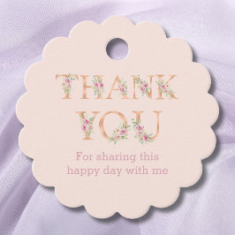 Etiquetas Para Lembrancinhas Rosas Florais Cor-de-Rosa Brilhante Chá de fraldas