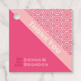 Etiquetas Para Lembrancinhas Rosas Geométricos Marca de Favor do Casamento Verm