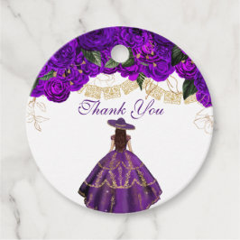 Etiquetas Para Lembrancinhas Rosas Roxos Charro Floral Elegante Quinceanera