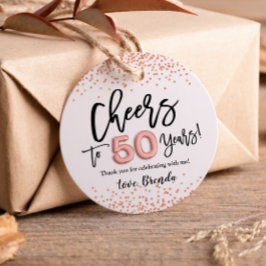 Etiquetas Para Lembrancinhas RoseGold Confetti anima-se a 50 anos a favor das e