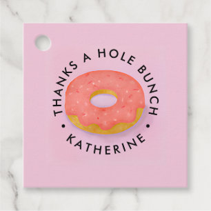 Etiquetas Para Lembrancinhas Rosquinha rosa-branca personalizada Obrigado um po