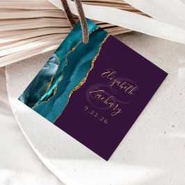 Etiquetas Para Lembrancinhas Rota de Ágata Casamento Roxo Dourado Teal