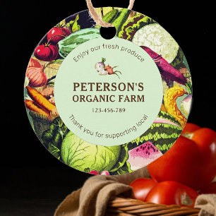 Etiquetas Para Lembrancinhas Rótulo de Agricultura Local para Vegetais da Vinta