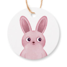 Rótulo de coelho rosa para festa de aniversário pa