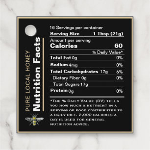 Etiquetas Para Lembrancinhas Rótulo de Fatos de Nutrição de Mel Preto para A