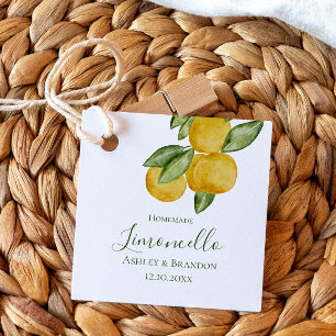 Etiquetas Para Lembrancinhas Rótulo de Garrafa Limoncello, Linda Aquarela Limão
