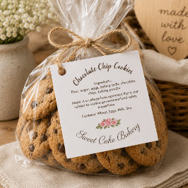 Etiquetas Para Lembrancinhas Rótulo de Ingredientes de Biscoito de Chocolate Wh