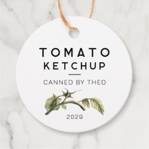 Etiquetas Para Lembrancinhas Rótulo de Molho de Tomate com folha de tomate em a