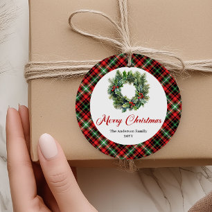 Etiquetas Para Lembrancinhas Rótulo de Presente de Natal Tradicional Verde Verm
