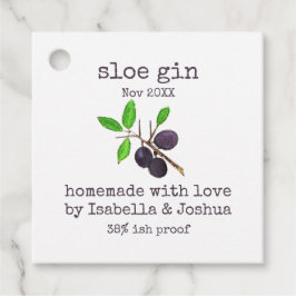 Etiquetas Para Lembrancinhas Rótulo de Sloe Gin caseiro feito com amor
