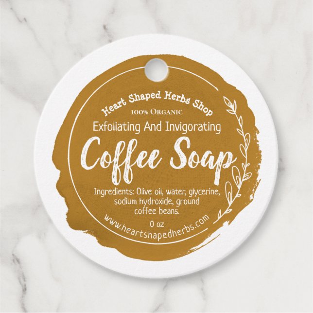 Etiquetas Para Lembrancinhas Rótulo de Soap de Café Personalizável para Empresa (Frente)