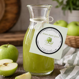 Etiquetas Para Lembrancinhas Rótulo de Suco de Maçã Verde Orgânico Caseiro