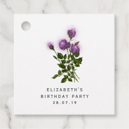 Etiquetas Para Lembrancinhas Roxo e Floral Marfim