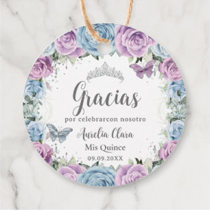Etiquetas Para Lembrancinhas Roxo Lilac Rosa Azul Borboleta Quinceañera