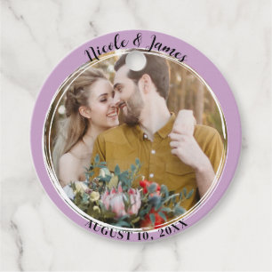 Etiquetas Para Lembrancinhas Roxo Lilás Minimalista Redondo Foto Casamento