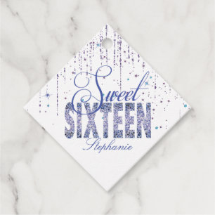 Etiquetas Para Lembrancinhas Roxo Sparkle, Doce 16