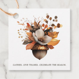Etiquetas Para Lembrancinhas Rustic Acorn Floral White Fall Favor Tag