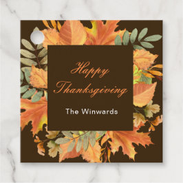 Etiquetas Para Lembrancinhas Rustic Autumn Fall Leaves Square Thanksgiving 