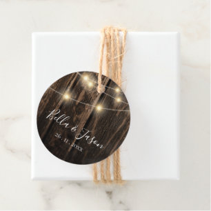 Etiquetas Para Lembrancinhas Rustic Barn Wood String Luzes De Casamento Present