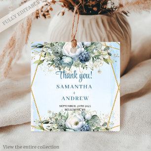 Etiquetas Para Lembrancinhas Rustic Chic Dusty Blue Floral Greenerescência Obri
