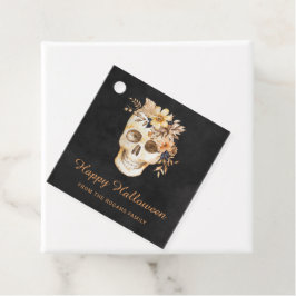 Etiquetas Para Lembrancinhas Rustic Floral Skull Halloween