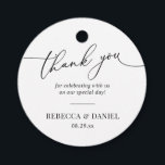 Etiquetas Para Lembrancinhas Rustic Green & White Simple Obrigado A Favorecer E<br><div class="desc">Projetado para coordenar com a nossa coleção de casamentos Romântica Script,  esta etiqueta personalizável,  apresenta um obrigado gráfico de caligrafia que você tem,  combinado com uma fonte serif clássica em preto. Itens correspondentes disponíveis.</div>