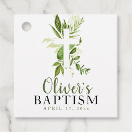 Etiquetas Para Lembrancinhas Rustic Greenery Cross Boy Baptism Favorece Etiquet