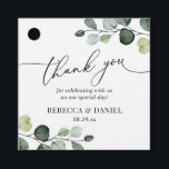 Etiquetas Para Lembrancinhas Rustic Greenery Eucalyptus Obrigado<br><div class="desc">Projetado para coordenar com nossa Coleção Boho Greenery,  essa etiqueta personalizável,  apresenta ramificações de aquarela com texto gráfico caligráfico,  pareado com uma serifa de classe em preto. Itens correspondentes disponíveis.</div>