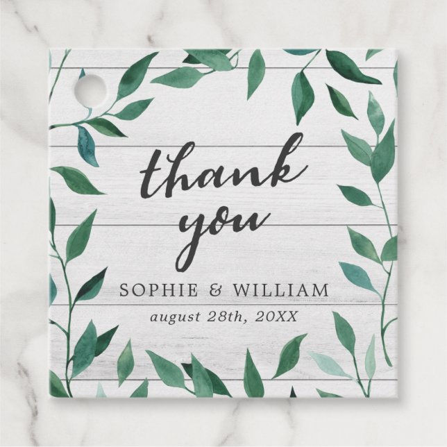 Etiquetas Para Lembrancinhas Rustic Greenery Obrigado (Frente)