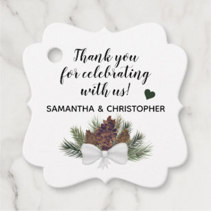 Etiquetas Para Lembrancinhas Rustic Pinecones & Pine Branches Casamento Obrigad