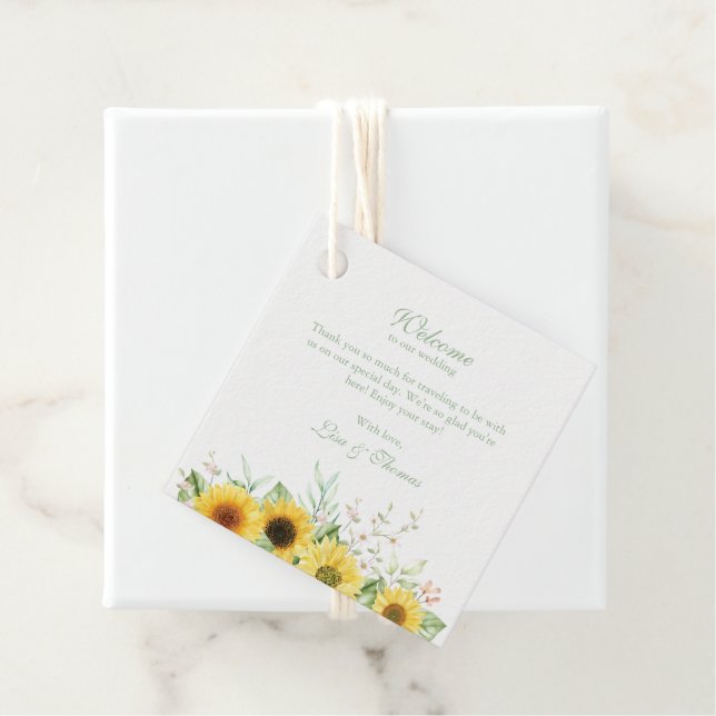 Etiquetas Para Lembrancinhas Rustic Sunflower Delight Weding Welcome Gift Tag (In Situ)