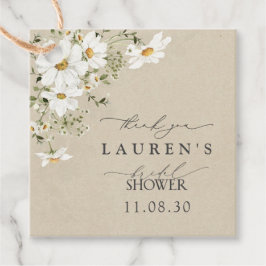 Etiquetas Para Lembrancinhas Rustic Watercolor Daisy Chá de panela Obrigado